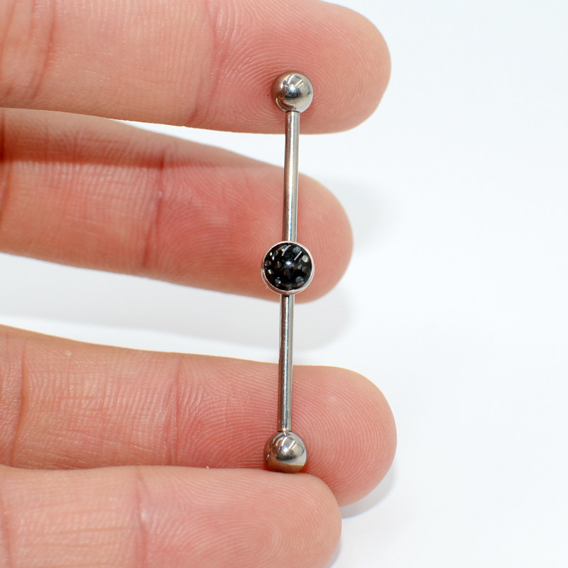 1 bucată G23 Titanium Flat CZ Gem Industrial Barbell Ureche Tragus Cartilage Helix Cercei Straight Bar Piercing Bijuterii pentru corp 20g