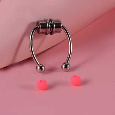 1 db rozsdamentes acél mágneses orrgyűrű patkógyűrű orrcsipesz nem áttört orrkarika mágneses orr köröm piercing nariz piercing