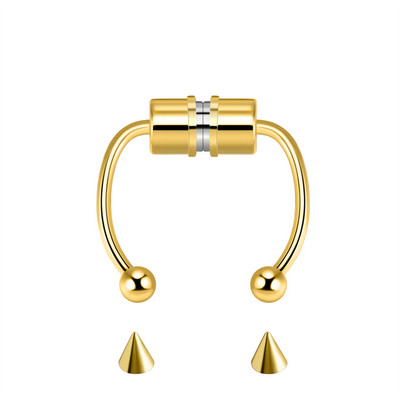 1 db rozsdamentes acél mágneses orrgyűrű patkógyűrű orrcsipesz nem áttört orrkarika mágneses orr köröm piercing nariz piercing