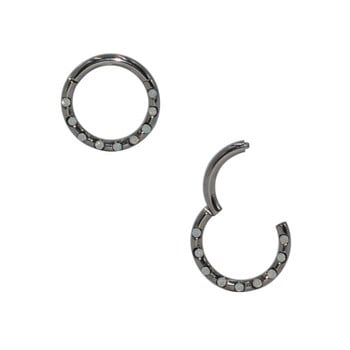 1 τεμάχιο 16g G23 Titanium CZ Gem Septum Septum Nose Clicker Σκουλαρίκια για τα χείλη της μύτης Σκουλαρίκια για διάτρηση μύτης Helix Nose piercing κόσμημα