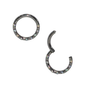 1 τεμάχιο 16g G23 Titanium CZ Gem Septum Septum Nose Clicker Σκουλαρίκια για τα χείλη της μύτης Σκουλαρίκια για διάτρηση μύτης Helix Nose piercing κόσμημα