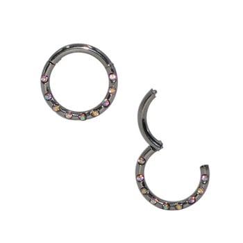 1 τεμάχιο 16g G23 Titanium CZ Gem Septum Septum Nose Clicker Σκουλαρίκια για τα χείλη της μύτης Σκουλαρίκια για διάτρηση μύτης Helix Nose piercing κόσμημα