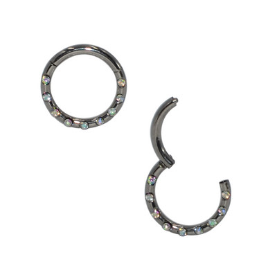 1 bucată 16 g G23 titan CZ segment de gemă inele articulate septum nas Clicker Piercing nas buză cercei Helix nas piercing bijuterii