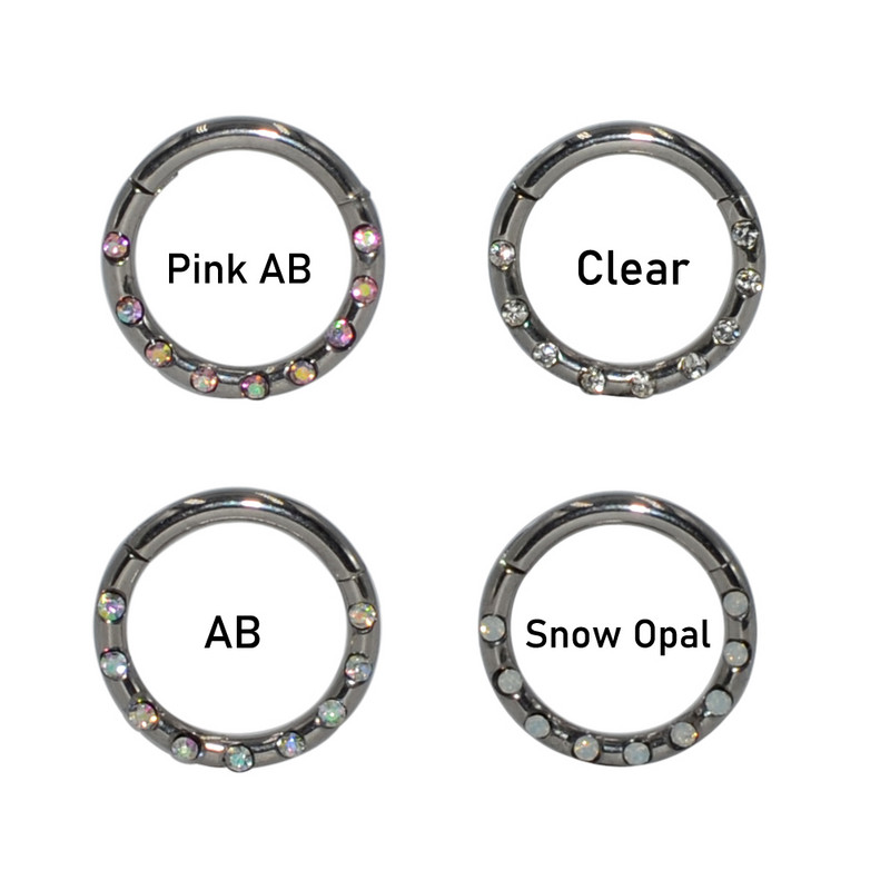 1 bucată 16 g G23 titan CZ segment de gemă inele articulate septum nas Clicker Piercing nas buză cercei Helix nas piercing bijuterii