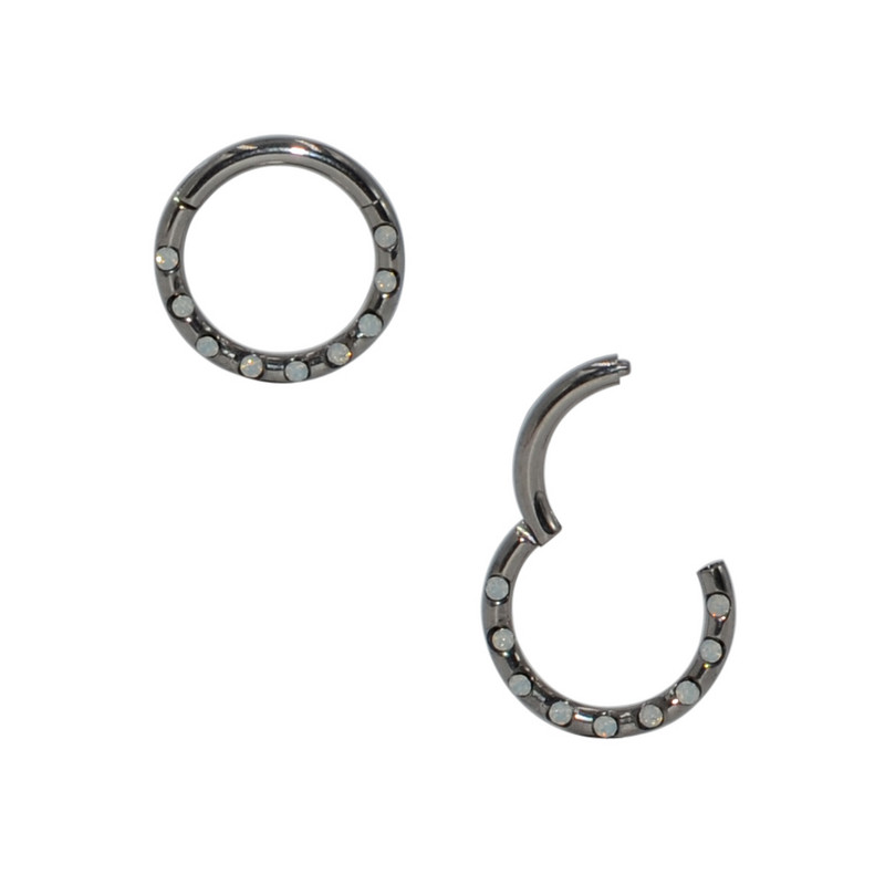 1 bucată 16 g G23 titan CZ segment de gemă inele articulate septum nas Clicker Piercing nas buză cercei Helix nas piercing bijuterii