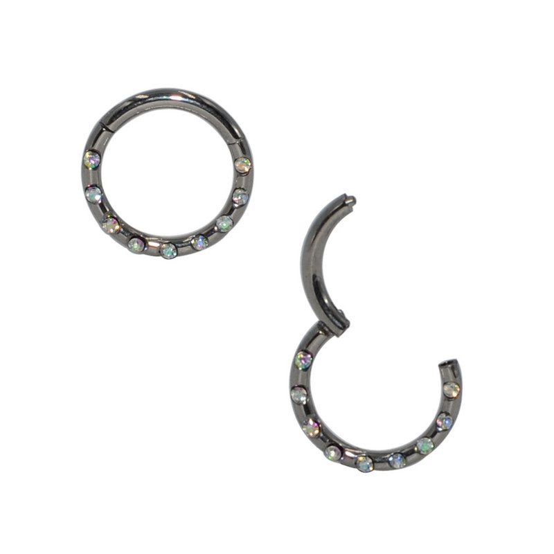 1 bucată 16 g G23 titan CZ segment de gemă inele articulate septum nas Clicker Piercing nas buză cercei Helix nas piercing bijuterii