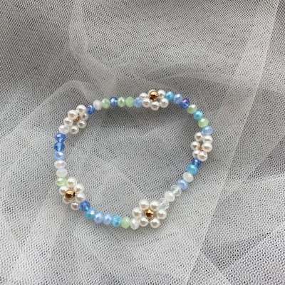 Brățară cu farmec floral cu perle de imitație drăguță Bijuterii lucrate manual Pulseira Brățară cu mărgele de mărgele coreeane boeme pentru femei și fete