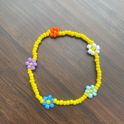 Brățară cu farmec floral cu perle de imitație drăguță Bijuterii lucrate manual Pulseira Brățară cu mărgele de mărgele coreeane boeme pentru femei și fete