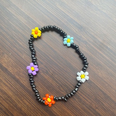 Brățară cu farmec floral cu perle de imitație drăguță Bijuterii lucrate manual Pulseira Brățară cu mărgele de mărgele coreeane boeme pentru femei și fete