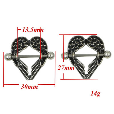 Bijuterii piercing inel pentru mamelon din oțel inoxidabil 14g