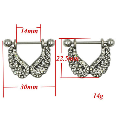 Bijuterii piercing inel pentru mamelon din oțel inoxidabil 14g