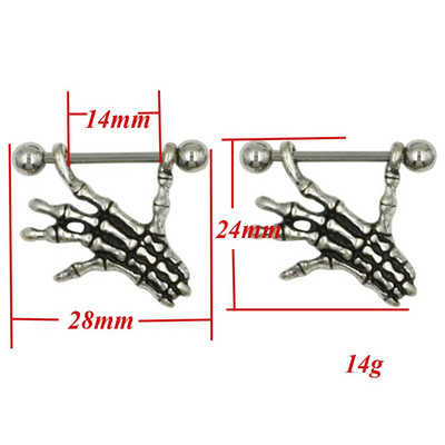 Bijuterii piercing inel pentru mamelon din oțel inoxidabil 14g