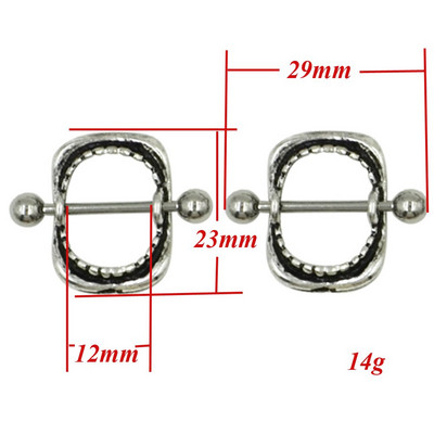 Bijuterii piercing inel pentru mamelon din oțel inoxidabil 14g