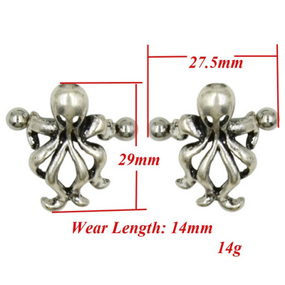 Bijuterii piercing inel pentru mamelon din oțel inoxidabil 14g