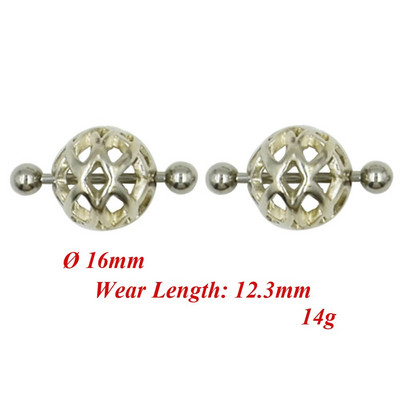 Bijuterii piercing inel pentru mamelon din oțel inoxidabil 14g