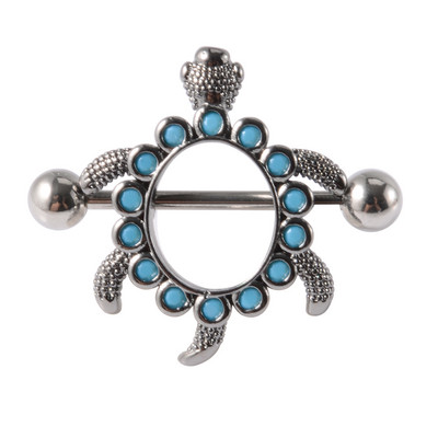 1/2 buc. Scut pentru mamelon de șarpe, 14 g, bară de piercing pentru mamelon de broasca testoasă din oțel inoxidabil, cu bijuterie CZ, bijuterii sexy pentru corp pentru mamelon.