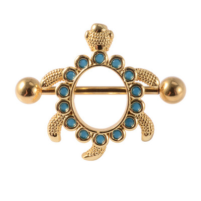 1/2 buc. Scut pentru mamelon de șarpe, 14 g, bară de piercing pentru mamelon de broasca testoasă din oțel inoxidabil, cu bijuterie CZ, bijuterii sexy pentru corp pentru mamelon.