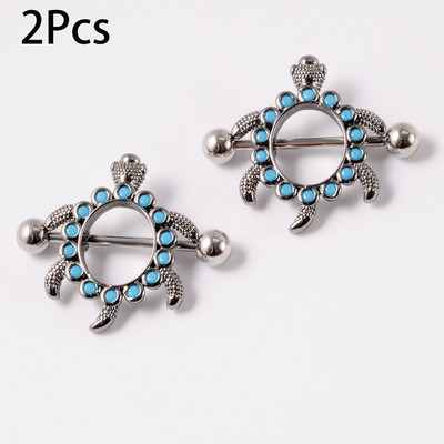 1/2 buc. Scut pentru mamelon de șarpe, 14 g, bară de piercing pentru mamelon de broasca testoasă din oțel inoxidabil, cu bijuterie CZ, bijuterii sexy pentru corp pentru mamelon.