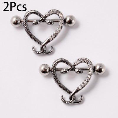 1/2 buc. Scut pentru mamelon de șarpe, 14 g, bară de piercing pentru mamelon de broasca testoasă din oțel inoxidabil, cu bijuterie CZ, bijuterii sexy pentru corp pentru mamelon.