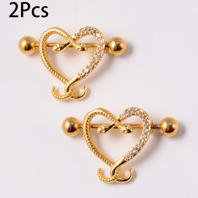 1/2 buc. Scut pentru mamelon de șarpe, 14 g, bară de piercing pentru mamelon de broasca testoasă din oțel inoxidabil, cu bijuterie CZ, bijuterii sexy pentru corp pentru mamelon.