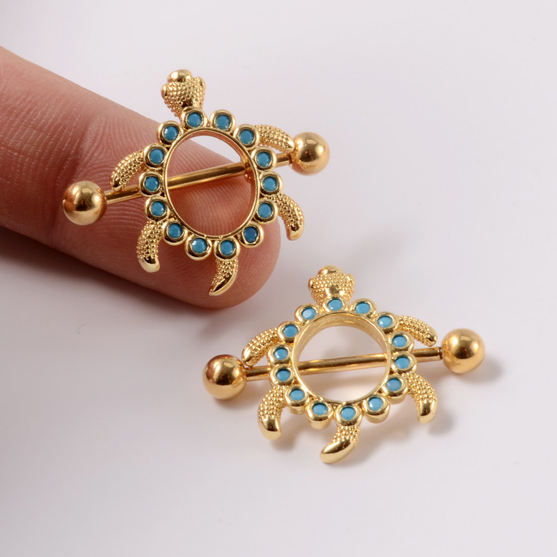 1/2 buc. Scut pentru mamelon de șarpe, 14 g, bară de piercing pentru mamelon de broasca testoasă din oțel inoxidabil, cu bijuterie CZ, bijuterii sexy pentru corp pentru mamelon.