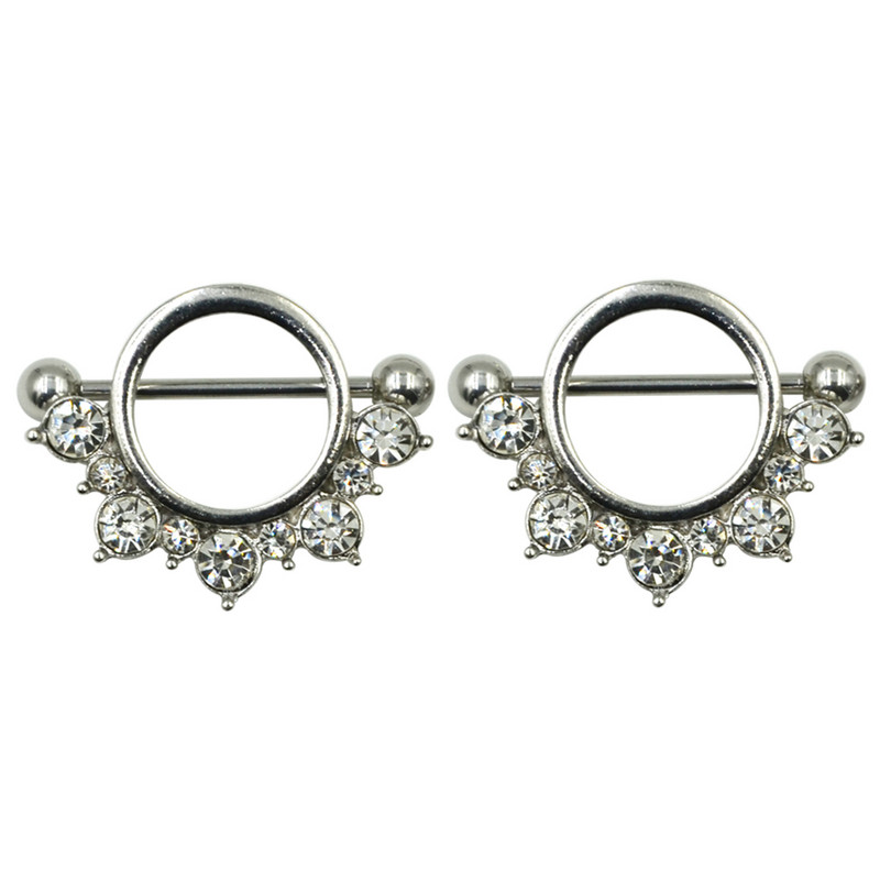 PERECHE de bijuterii din oțel inoxidabil pentru piercing pentru mamelon pentru flori cu inel cu bară cu bijuterie CZ