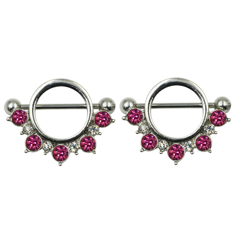 PERECHE de bijuterii din oțel inoxidabil pentru piercing pentru mamelon pentru flori cu inel cu bară cu bijuterie CZ