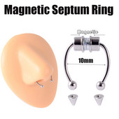 2021 Nou inel pentru nas reutilizabil aliaj magnetic fals inel pentru nas fals potcoave bijuterii cerc fără piercing pentru bar de petrecere