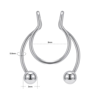 2021 Nou inel pentru nas reutilizabil aliaj magnetic fals inel pentru nas fals potcoave bijuterii cerc fără piercing pentru bar de petrecere