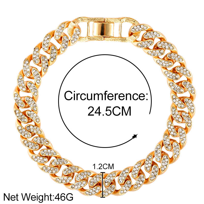 BYNOUCK Nou 2020 Miami, 12mm, auriu, argint, gleznă cubaneză, aliaj, cu stras, gleznă masivă, punk hip hop, cadou de bijuterii de plajă