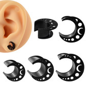 1 buc din oțel inoxidabil Hollow Moon șa rotundă tunel pentru urechi dopuri expansoare pentru targă instrumente pentru cercei piercing bijuterii pentru corp