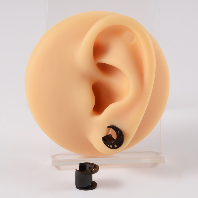 1 buc din oțel inoxidabil Hollow Moon șa rotundă tunel pentru urechi dopuri expansoare pentru targă instrumente pentru cercei piercing bijuterii pentru corp