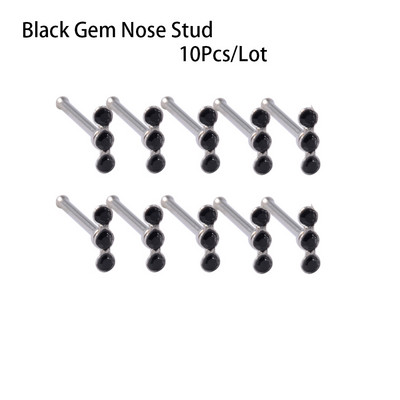 10 buc/lot inele pentru nas din oțel chirurgical cercei tragus helix 1 buc zirconi cu șuruburi drepte pentru nas Steptum bară pentru nas bijuterii piercing