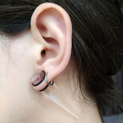 Ζεύγος Clear Ear Taper Plug Φορείο Expander Gauge Σκουλαρίκια ΜΑΥΡΟ Ακρυλικό Piercings Ροζ πράσινη σάρκα σκουλαρίκι Σώμα κόσμημα