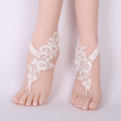 1 pár női menyasszonyi strand láblánc esküvői bokalánc csipke dekor mezítlábas lánc AIC88