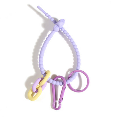 Drăguț macaron culoare silicon cravate geantă breloc curea rafinat lanț chei lanț cu legături chei pentru chei de mașină bijuterii cadouri