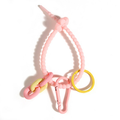 Drăguț macaron culoare silicon cravate geantă breloc curea rafinat lanț chei lanț cu legături chei pentru chei de mașină bijuterii cadouri