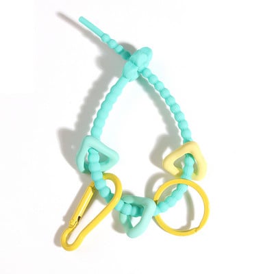 Drăguț macaron culoare silicon cravate geantă breloc curea rafinat lanț chei lanț cu legături chei pentru chei de mașină bijuterii cadouri