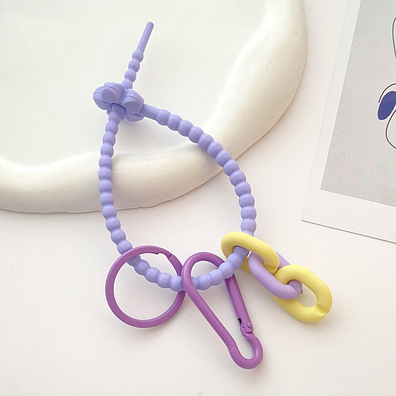 Drăguț macaron culoare silicon cravate geantă breloc curea rafinat lanț chei lanț cu legături chei pentru chei de mașină bijuterii cadouri