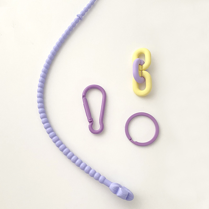 Drăguț macaron culoare silicon cravate geantă breloc curea rafinat lanț chei lanț cu legături chei pentru chei de mașină bijuterii cadouri