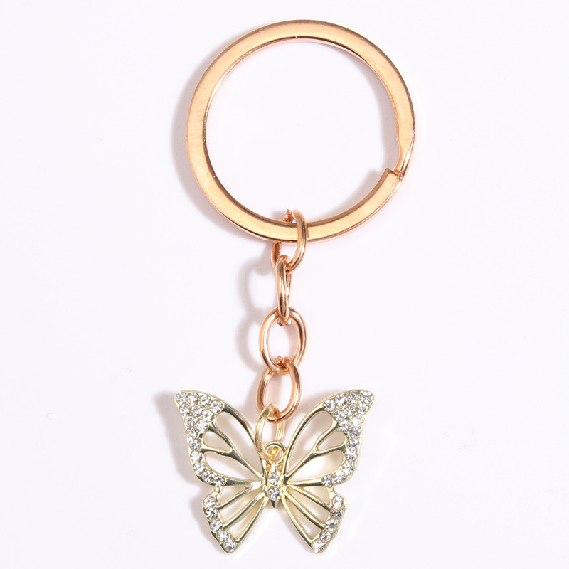 Breloc cu animale drăguț, fluture gol, inel de cristal, breloc emailat, cadouri de suvenir pentru femei, bărbați, bijuterii lucrate manual