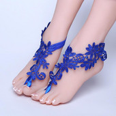 Bridal dantelă gleznă accesorii nunta nuntă pe plajă bijuterii pentru picioare croșetat accesorii pentru plajă pentru piscină femei desculțe sandale gleznă