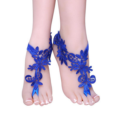Bridal dantelă gleznă accesorii nunta nuntă pe plajă bijuterii pentru picioare croșetat accesorii pentru plajă pentru piscină femei desculțe sandale gleznă