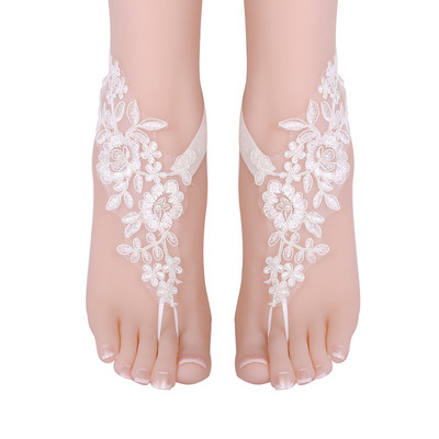 Bridal dantelă gleznă accesorii nunta nuntă pe plajă bijuterii pentru picioare croșetat accesorii pentru plajă pentru piscină femei desculțe sandale gleznă