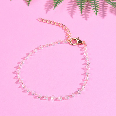 Brățară cu lanțuri de modă pe picior, la modă, cristal, perle, piatră, gleznele de inimă pentru femei, lanțuri de plajă boho de vară, bijuterii pentru picioare