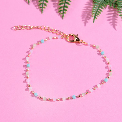 Brățară cu lanțuri de modă pe picior, la modă, cristal, perle, piatră, gleznele de inimă pentru femei, lanțuri de plajă boho de vară, bijuterii pentru picioare