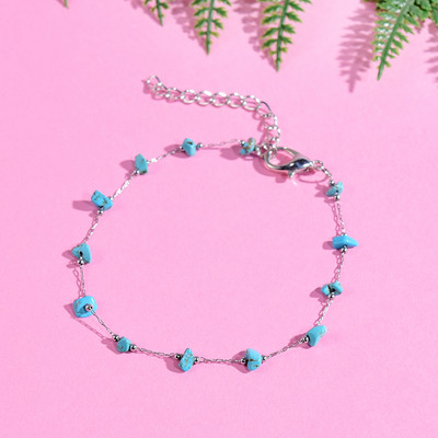 Brățară cu lanțuri de modă pe picior, la modă, cristal, perle, piatră, gleznele de inimă pentru femei, lanțuri de plajă boho de vară, bijuterii pentru picioare