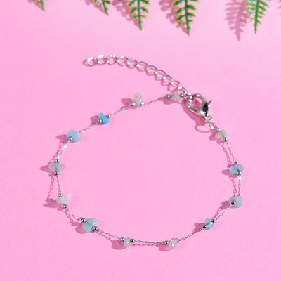 Brățară cu lanțuri de modă pe picior, la modă, cristal, perle, piatră, gleznele de inimă pentru femei, lanțuri de plajă boho de vară, bijuterii pentru picioare