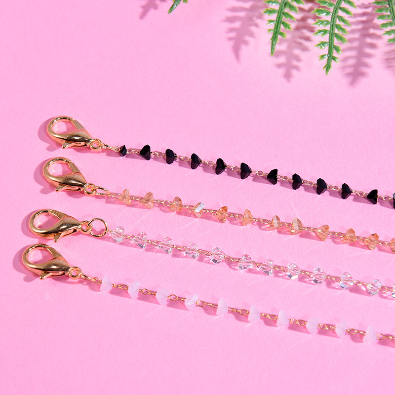 Brățară cu lanțuri de modă pe picior, la modă, cristal, perle, piatră, gleznele de inimă pentru femei, lanțuri de plajă boho de vară, bijuterii pentru picioare