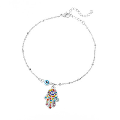Evil Eye bokaláncok női rozsdamentes acél Hamsa kézi bokalánc láb karkötő Boho ékszerek nyári strand kiegészítők ajándék 2022